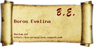 Boros Evelina névjegykártya